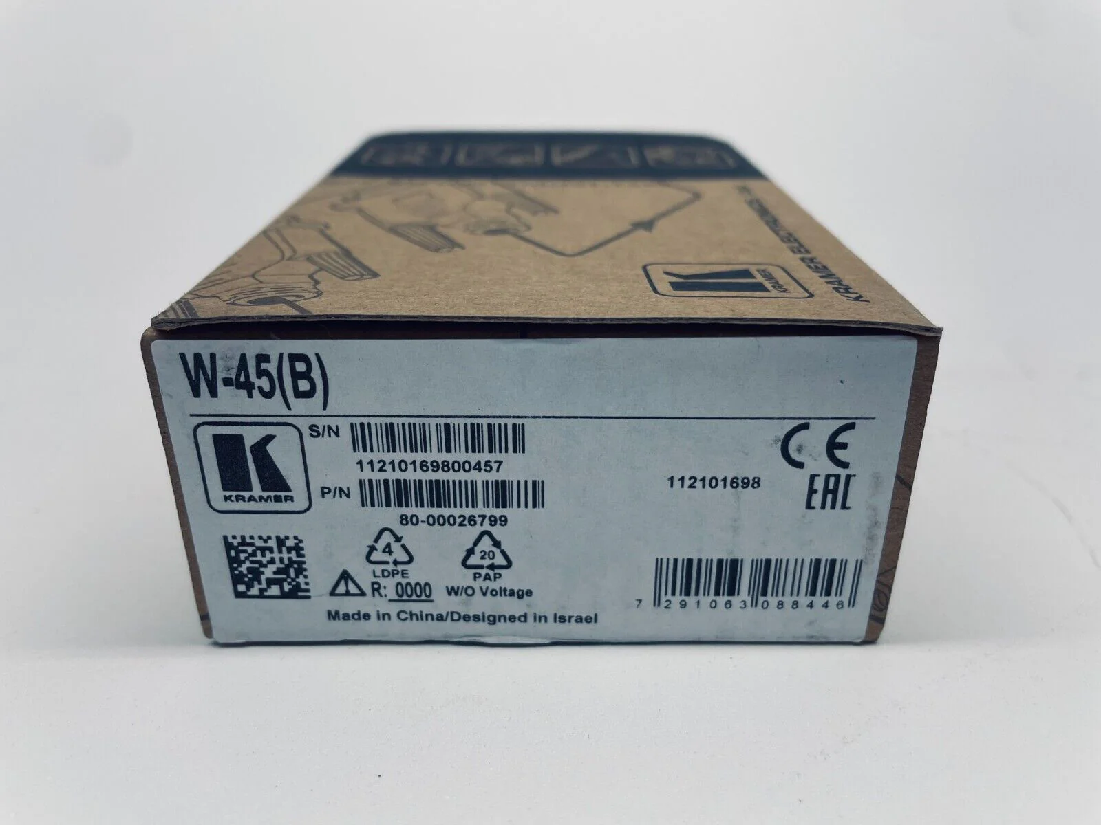 Kramer W-45(B), 80-00026799, Single RJ-45 Pass Through Plate - Black LOT OF 3 - Image 2