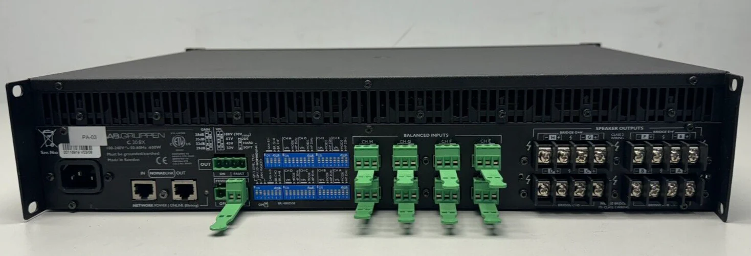 Lab Gruppen C series C 20:8X 2000W 8-Channel Amp w/NomadLink Network Monitoring - Image 4