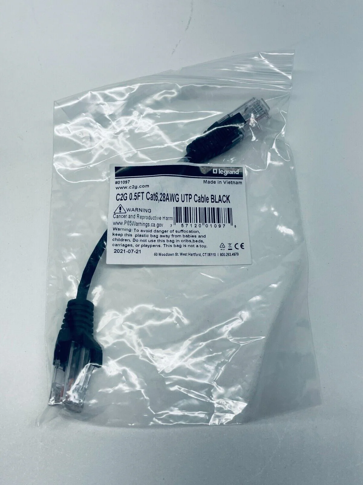 Legrand C2G #01097 0.5ft Cat6 Unshielded Slim Ethernet Network Patch Cable 12CT - Image 2