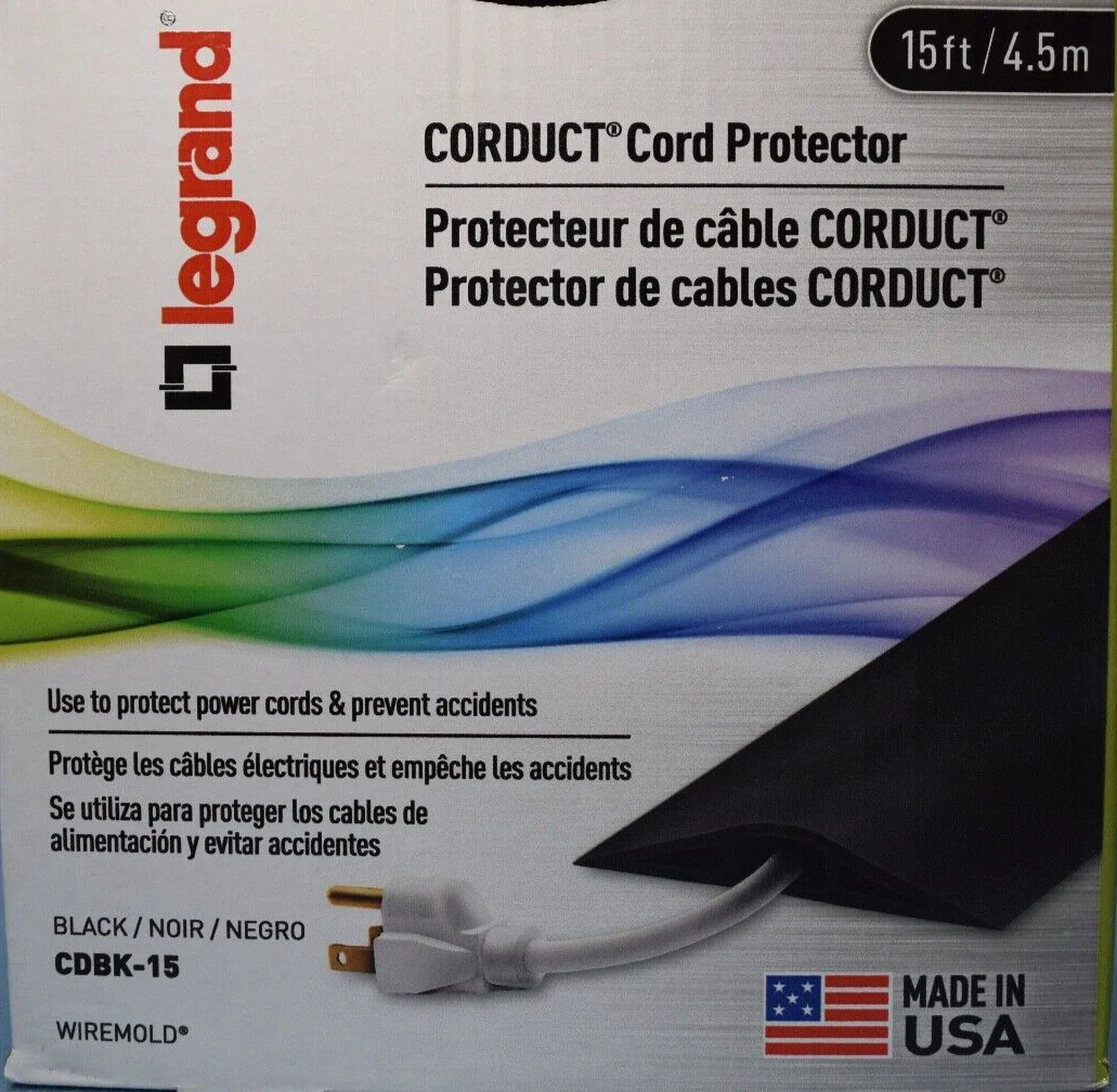 LEGRAND CDBK-15 Corduct (LOT OF 5)  15 ft. Over-Floor Cord Protectors BLACK - Image 2