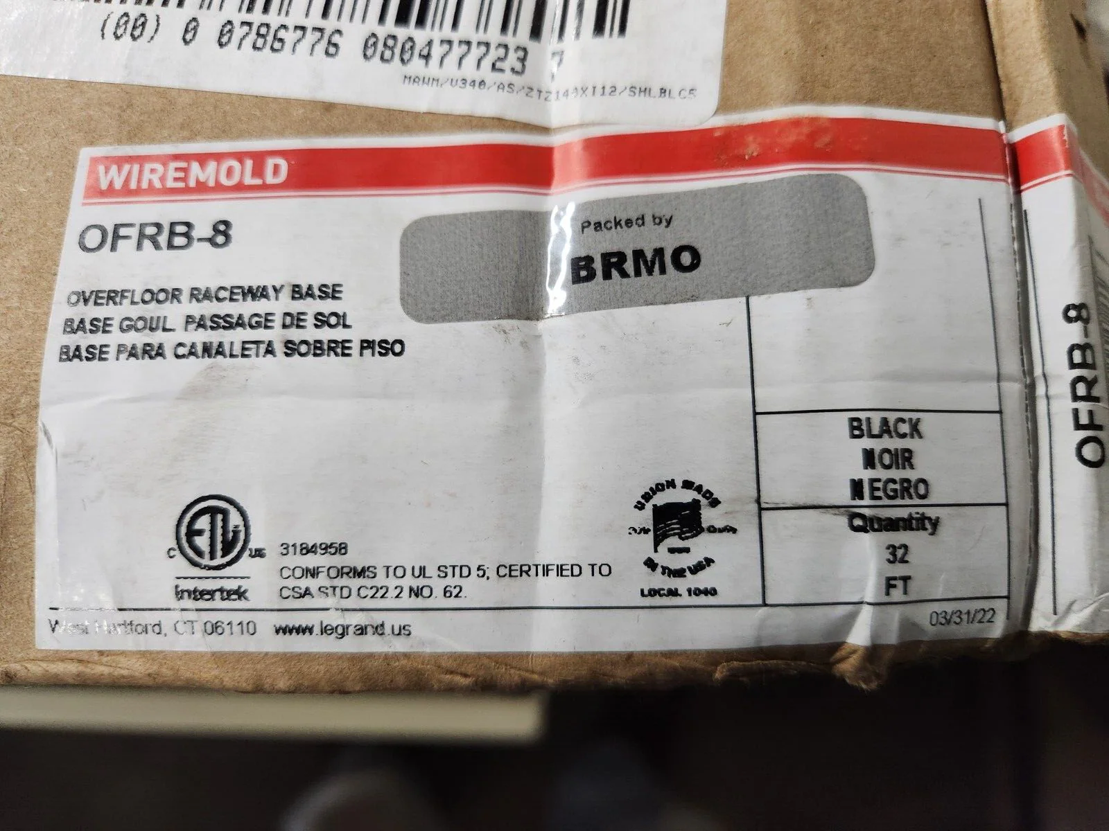 Legrand Wiremold OFR Series Overfloor Raceway Base OFRB-8 32 Feet - Image 2