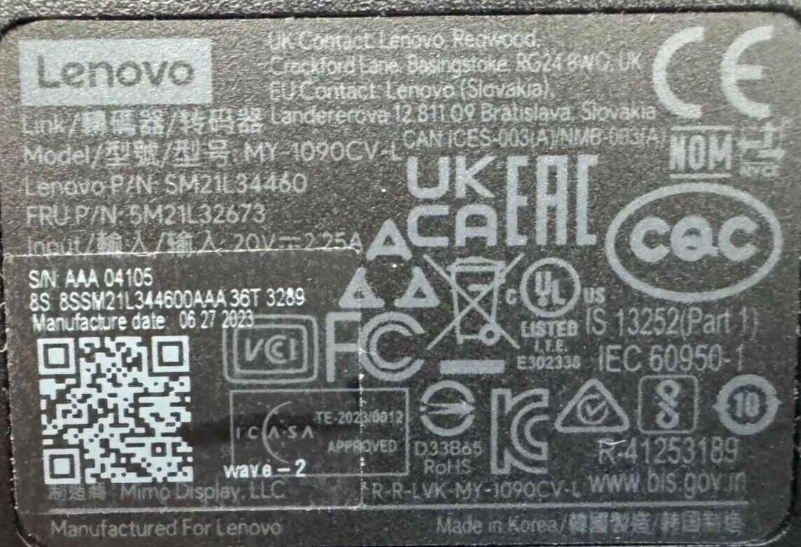 Lenovo Mimo Myst Link 10.1" AV-over-IP Capacitive Touch Display MY-1090CV D & L - Image 4