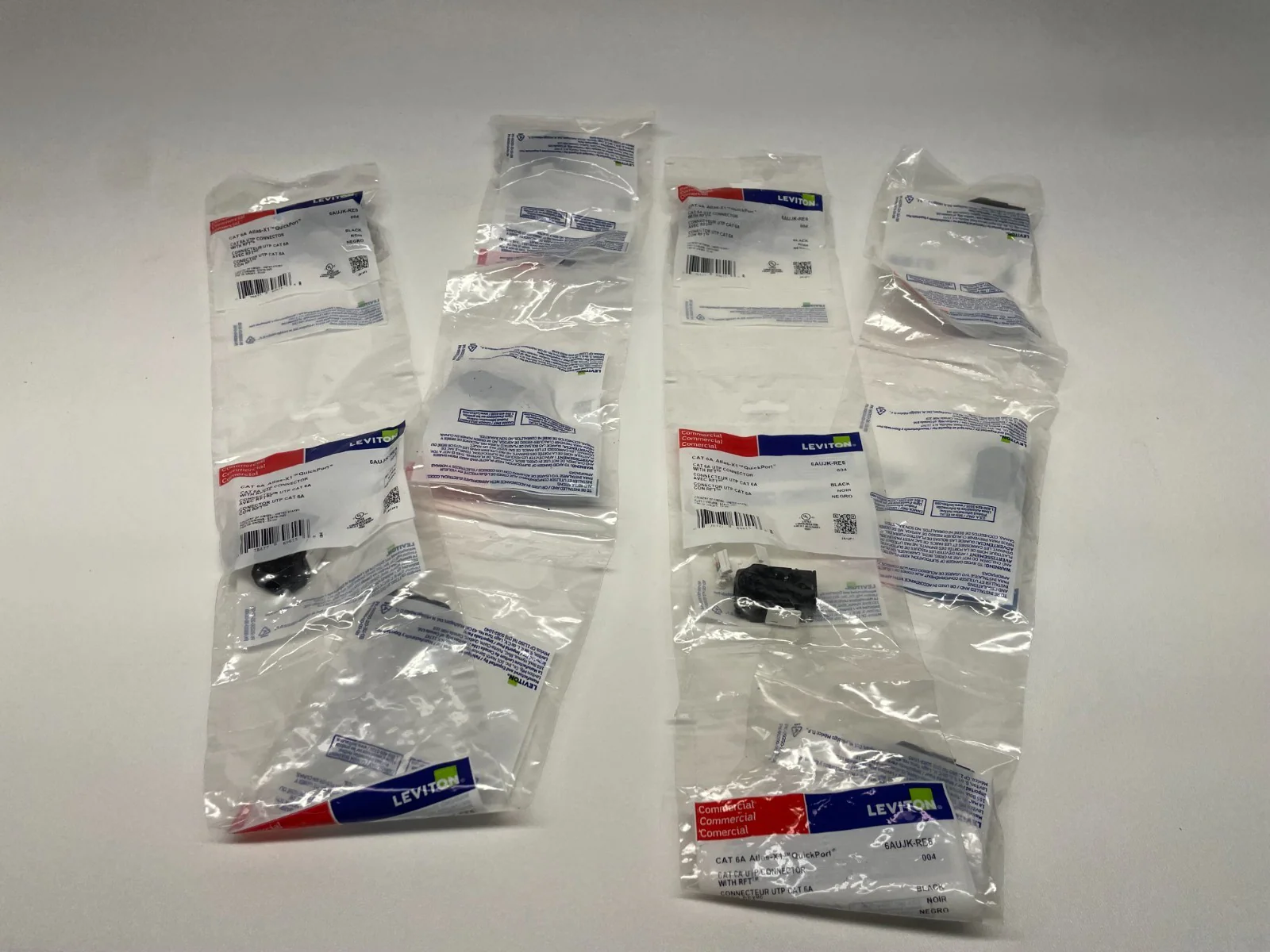 Leviton Atlas-X1 UTP Quick Port Cat 6A Connector RTF 6AUJK-RE6 Black LOT OF 10