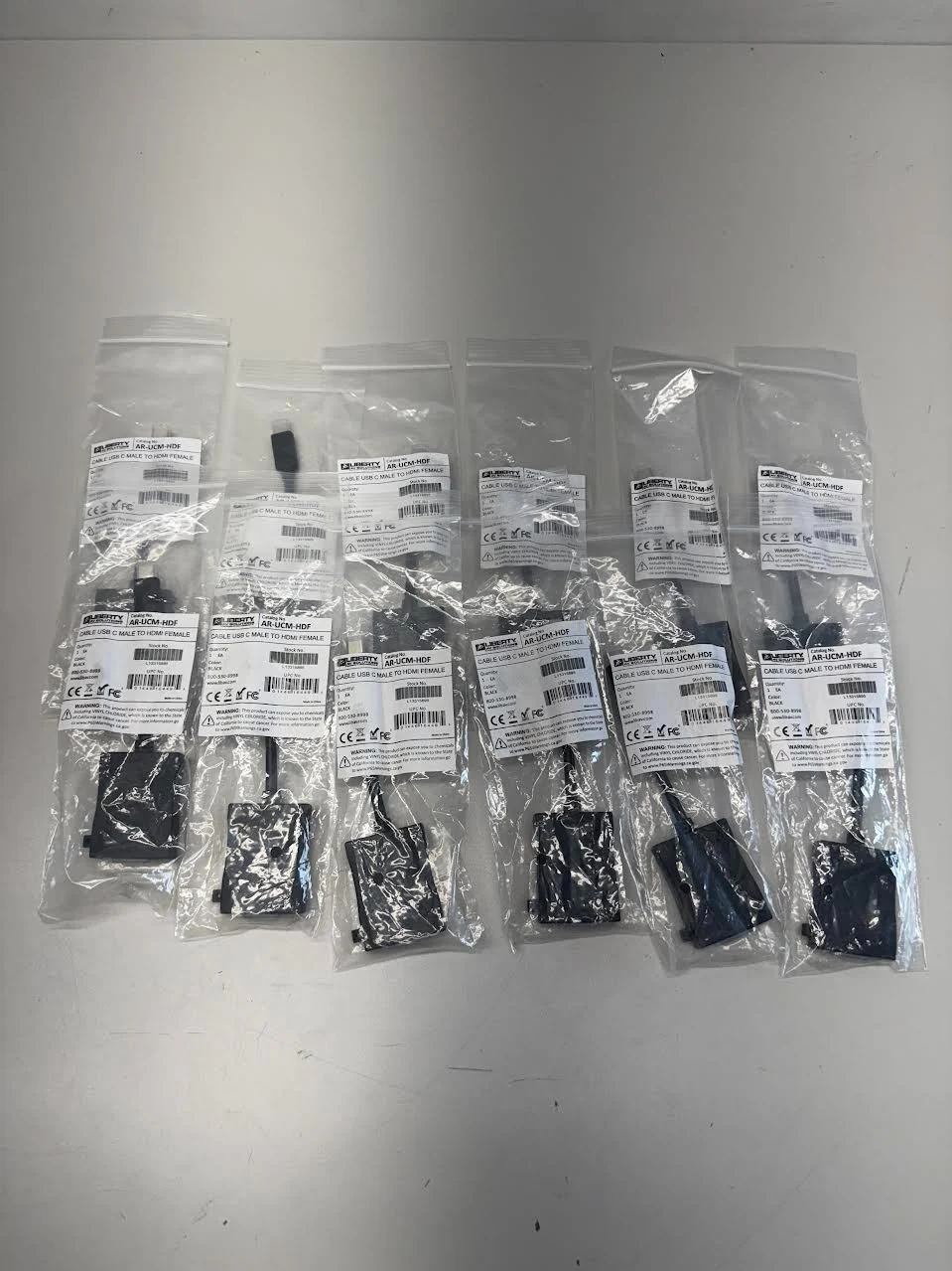 Liberty Adapter AR-UCM-HDF Cable USB "C" male to HDMI female 9 inches  LOT OF 12