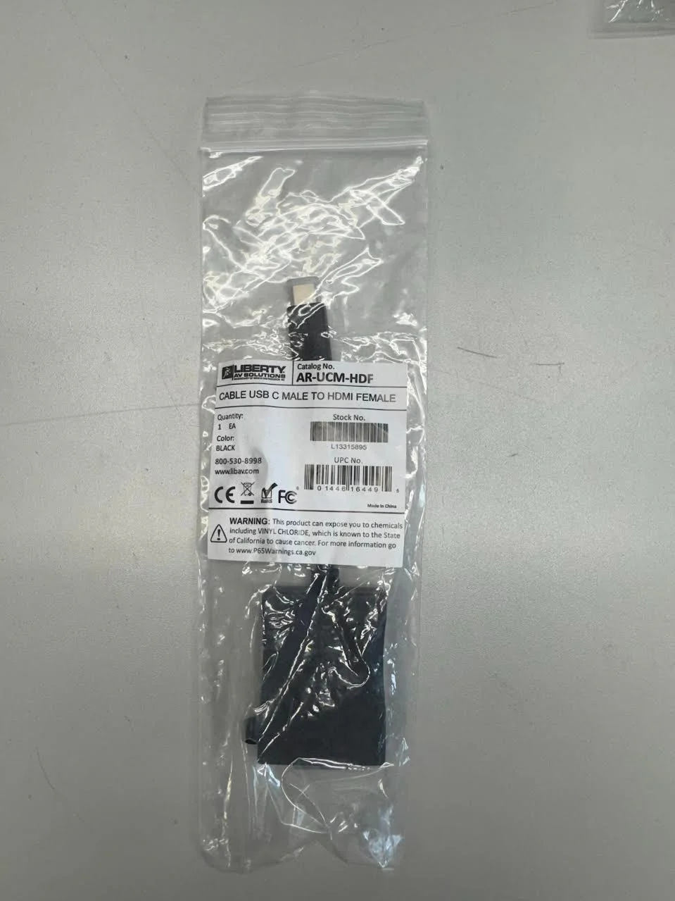 Liberty Adapter AR-UCM-HDF Cable USB "C" male to HDMI female 9 inches  LOT OF 12 - Image 2