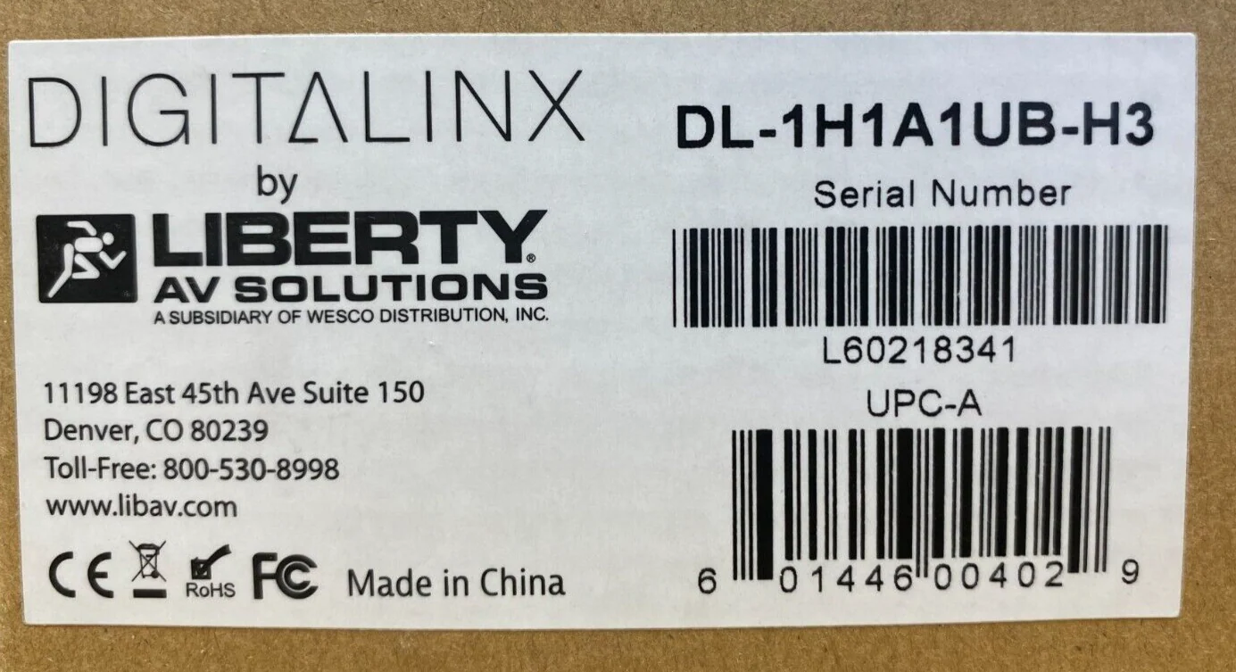 Liberty AV / DigitaLinx DL-1H1A1UB-H3 4K HDMI USB HDBaseT 3.0 Extension Set
