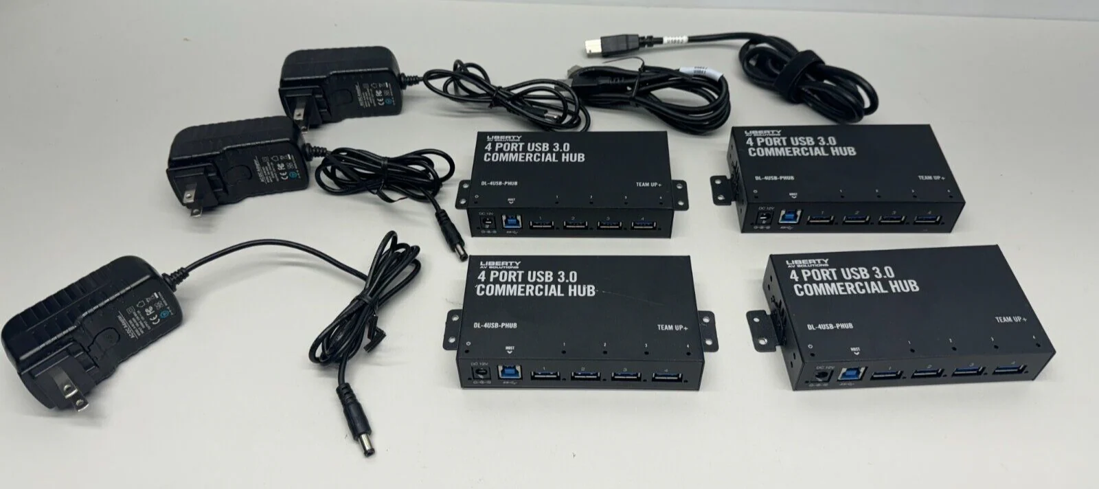 Liberty AV DL-4USB-PHUB TeamUp+ Series 4 Port Powered USB 3.0 Hub LOT OF 4