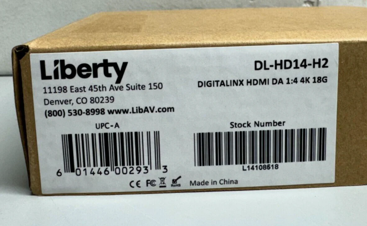 Liberty DL-HD14-H2 Digitalinx 1x4 4K HDMI 2.0 Splitter/Distribution Amplifier - Image 2