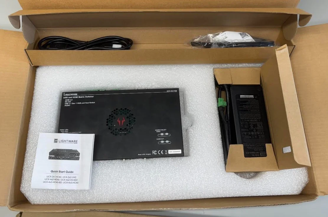 LightWare UCX-4x2-HC30D Universal Matrix Switcher with USB-C and Dante 91310082