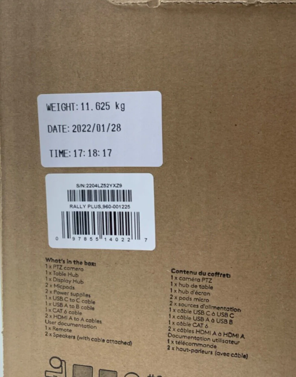 Logitech  Rally Plus/Ultra-HD Video Conferencing System (960-001225) New/Open - Image 2