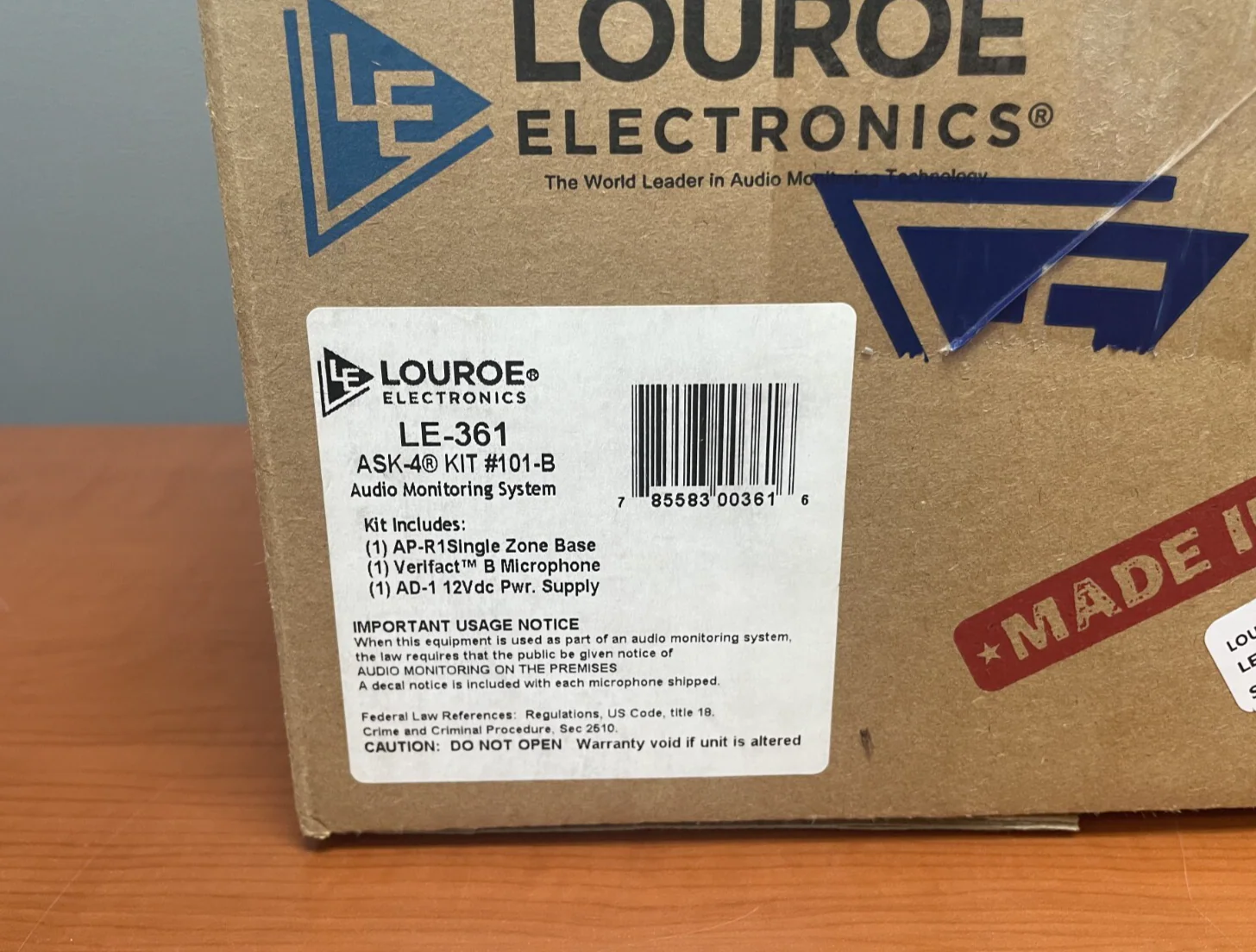 Louroe Electronics LE-361 ASK-4 101-B Single Zone Audio Monitoring Kit - Image 2