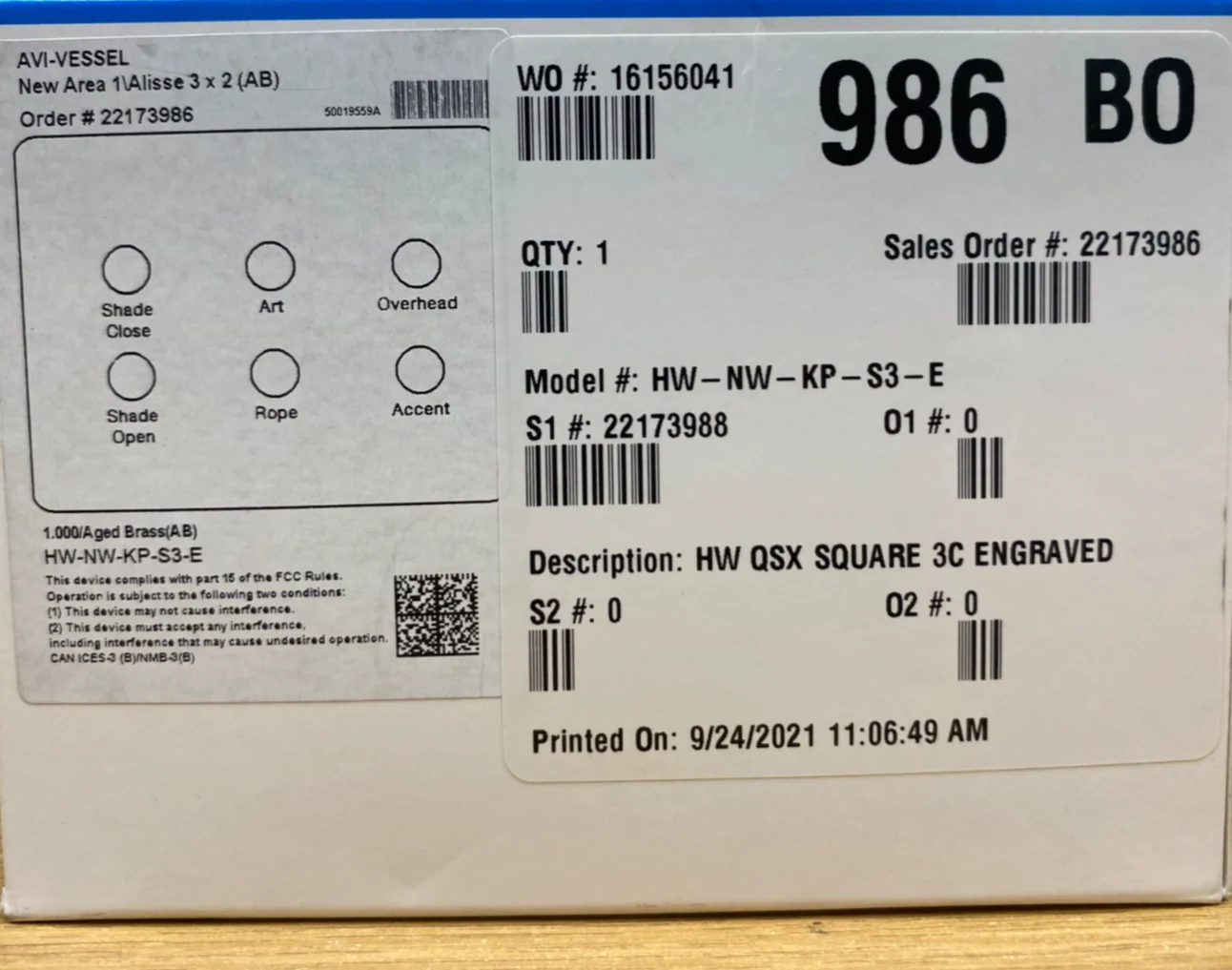 Lutron Alisse HW-NW-KP-S2-E HomeWorks QS Wired Keypad - Image 2
