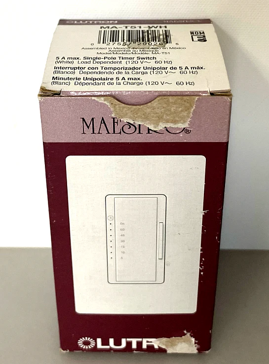 Lutron Maestro MA-T51-WH Single Pole Timer Switch - Image 2