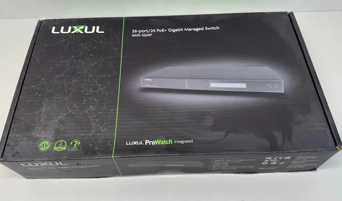 Luxul AMS-2624P AV Series 26-Port/24 Poe+ Gigabit Managed Switch NEW SEALED - Image 2