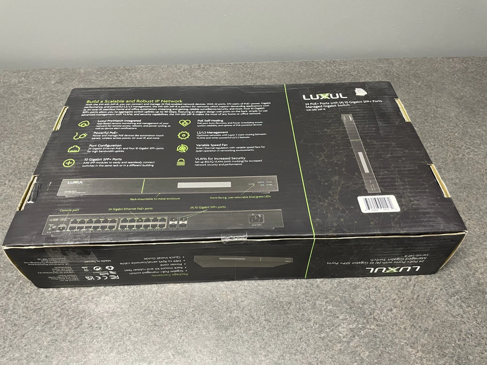 Luxul SW-610-24P-R 24-Port Gb PoE+ L2 L3 Managed Switch with 4 SFP+ - Image 2