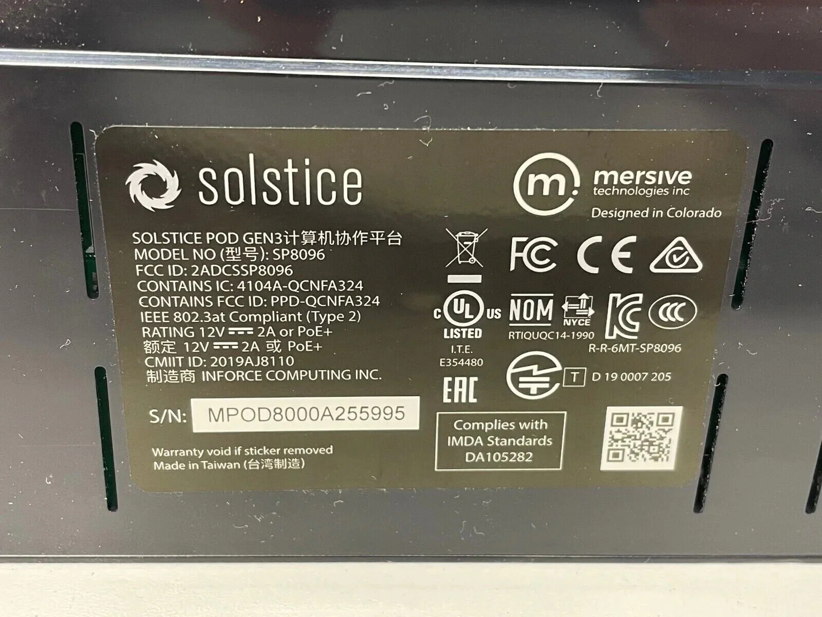 Mersive SP-8100-E1 Gen3 SGE Ent Solstice Pod Wireless Collaboration - 4 Users - Image 3