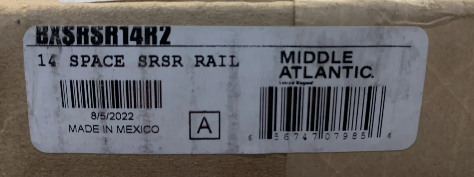 Middle Atlantic BXSRSR2TB2 Rotating Sliding Rack System w/ BXSRSR14R2 -14SP Rail - Image 3