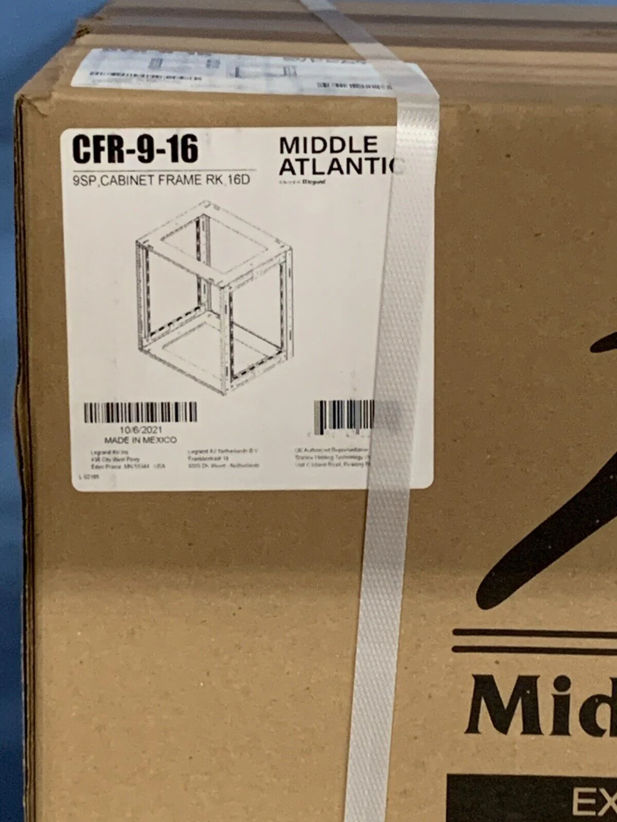 Middle Atlantic CFR-9-16 / Cabinet Frame Rack / 9 Space 16" Deep