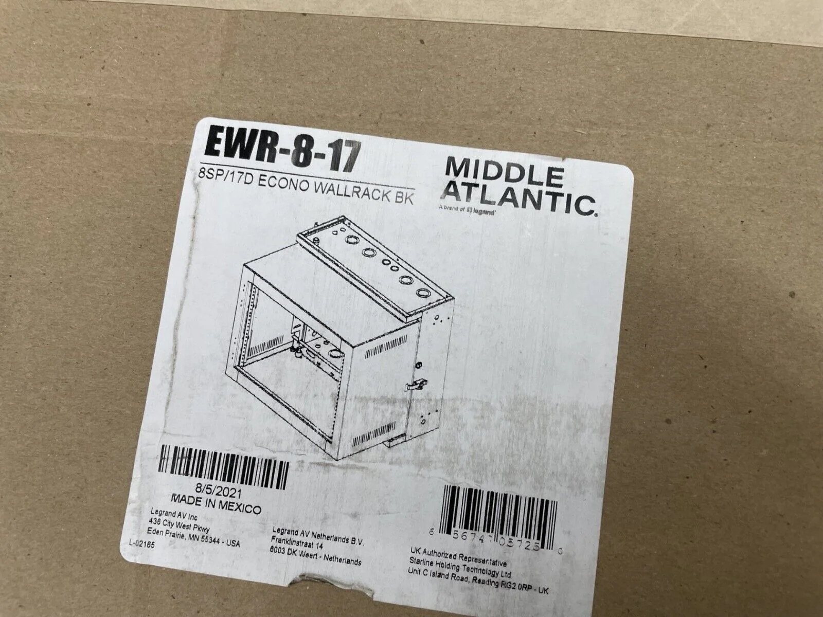Middle Atlantic EWR-8-17 Pivoting Swing-Out Equipment Wall Rack Cabinet - Image 3