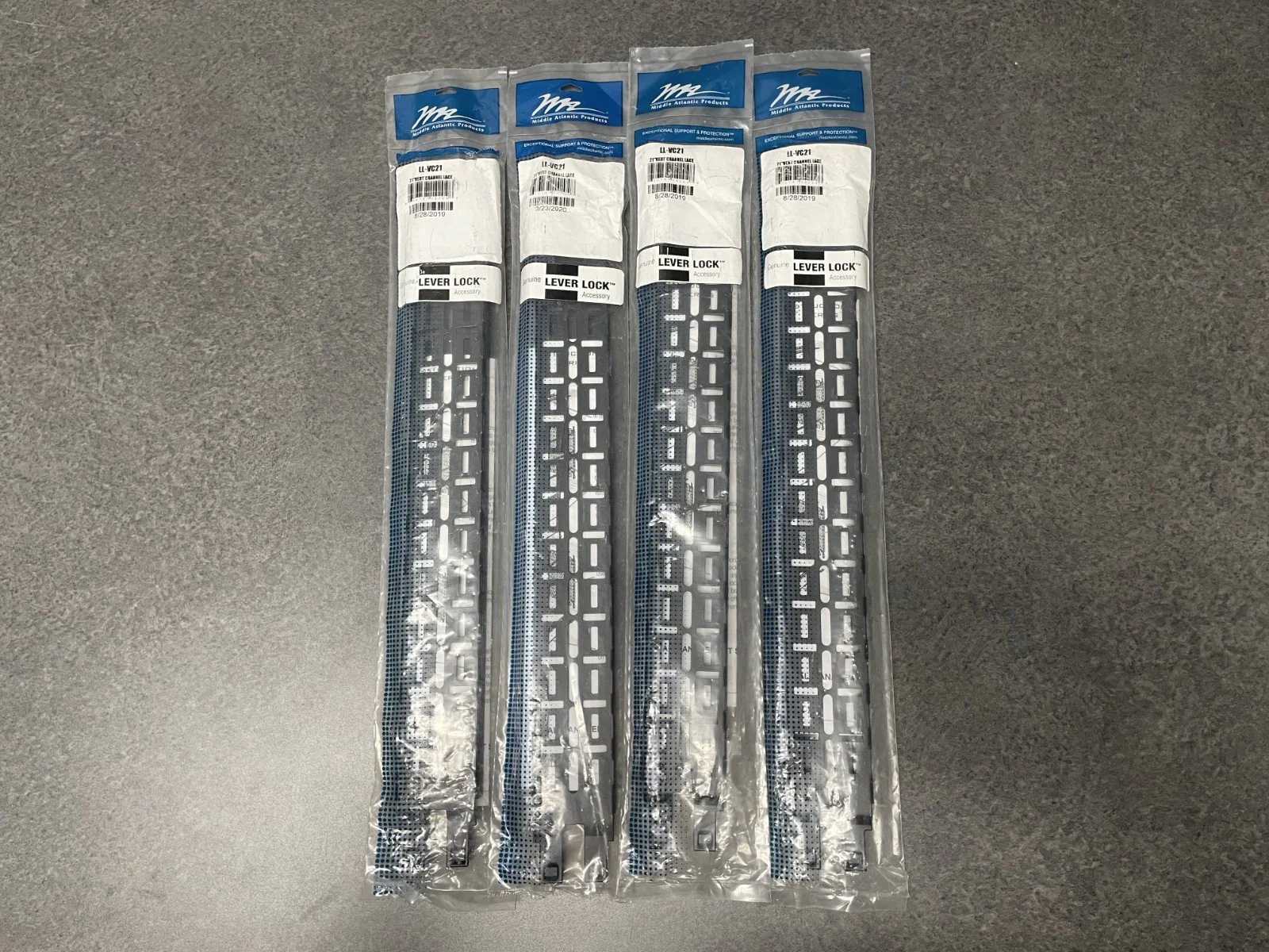 Middle Atlantic LL-VC21 Lever Lock 21" Vertical Channel Accessory Lot of 4