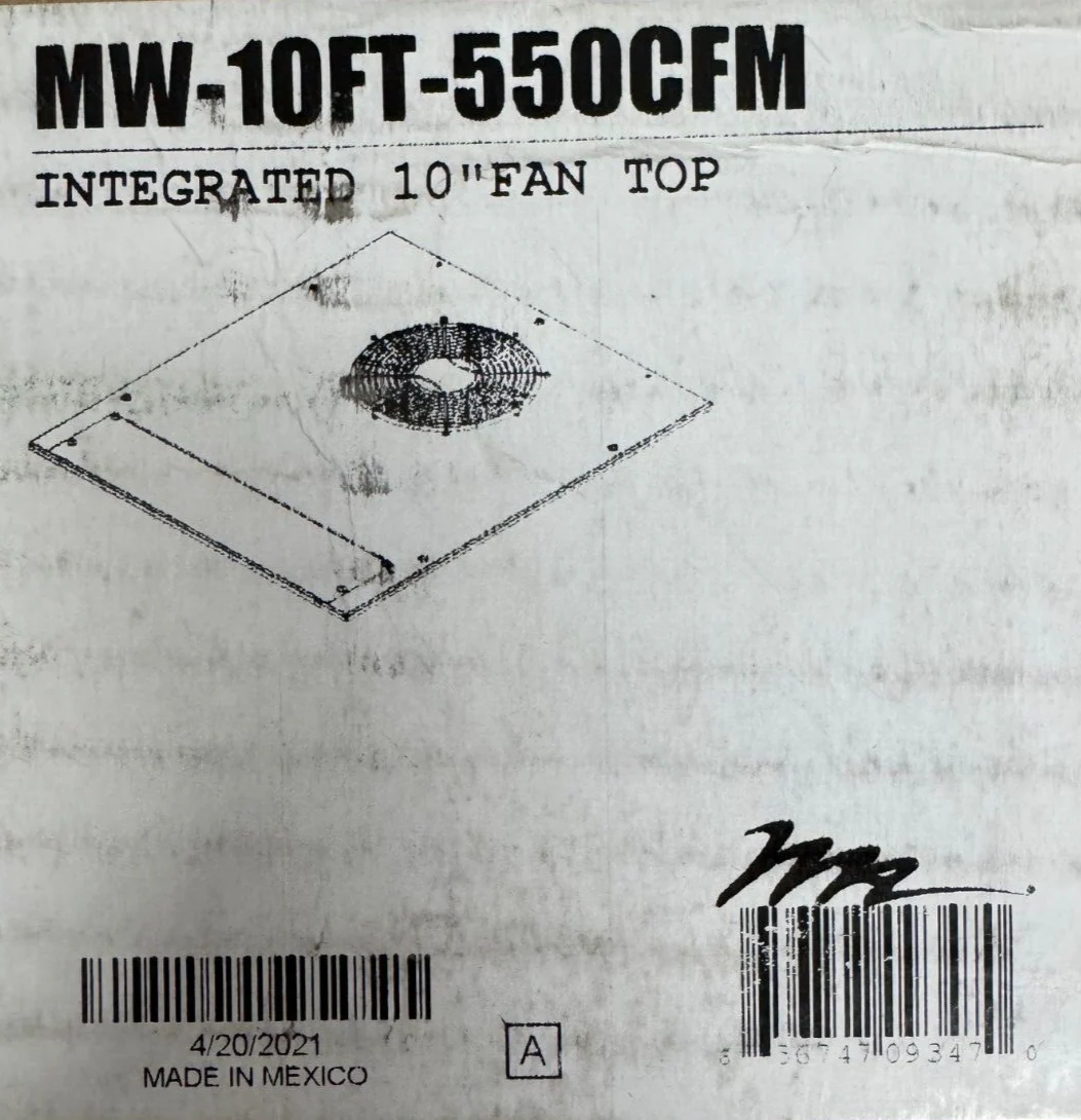 Middle Atlantic MW-10FT-550CFM Integrated 10" Fan Top - Image 2