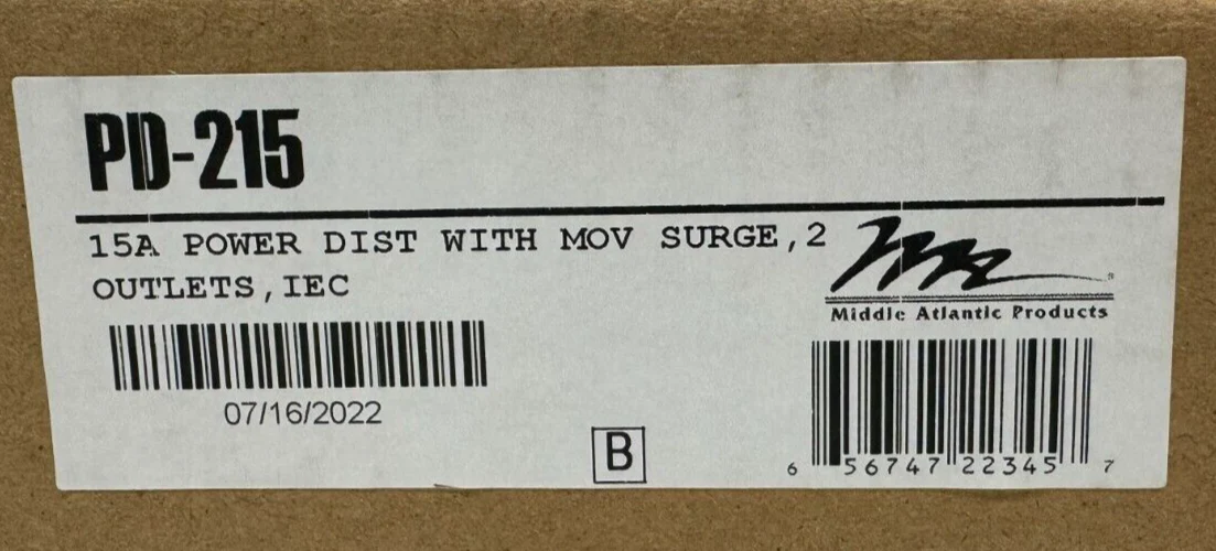 Middle Atlantic PD-215 15A Power Distribution with MOV Surge, 2 Outlets, IEC - Image 3