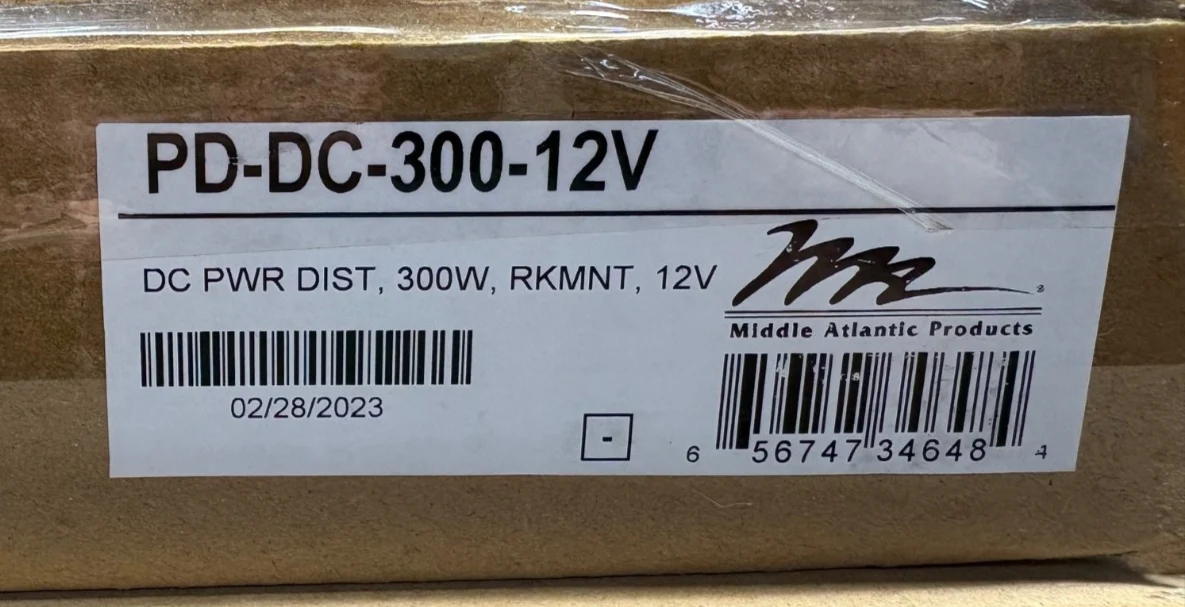 Middle Atlantic PD-DC-300-12V / DC PWR DIST, 300W, RKMT, 12V