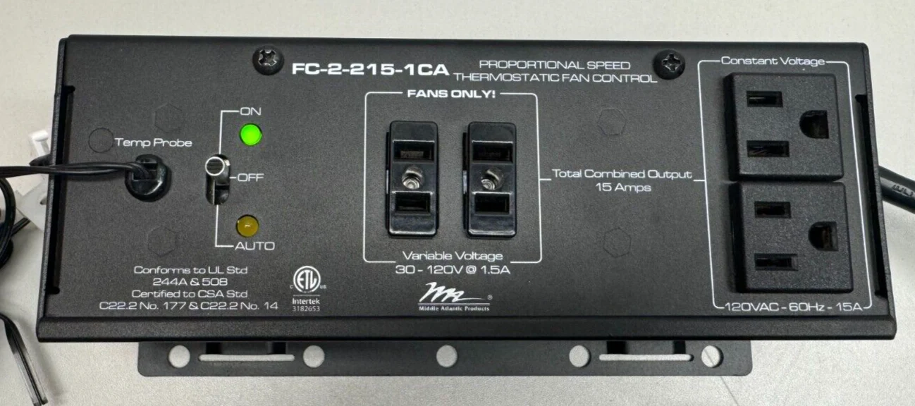 Middle Atlantic Products FC-2-215-1CA Thermostatic Fan Control - Image 2