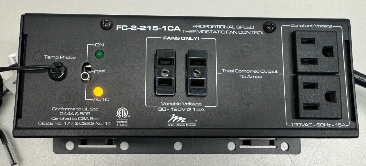 Middle Atlantic Products FC-2-215-1CA Thermostatic Fan Control - Image 3