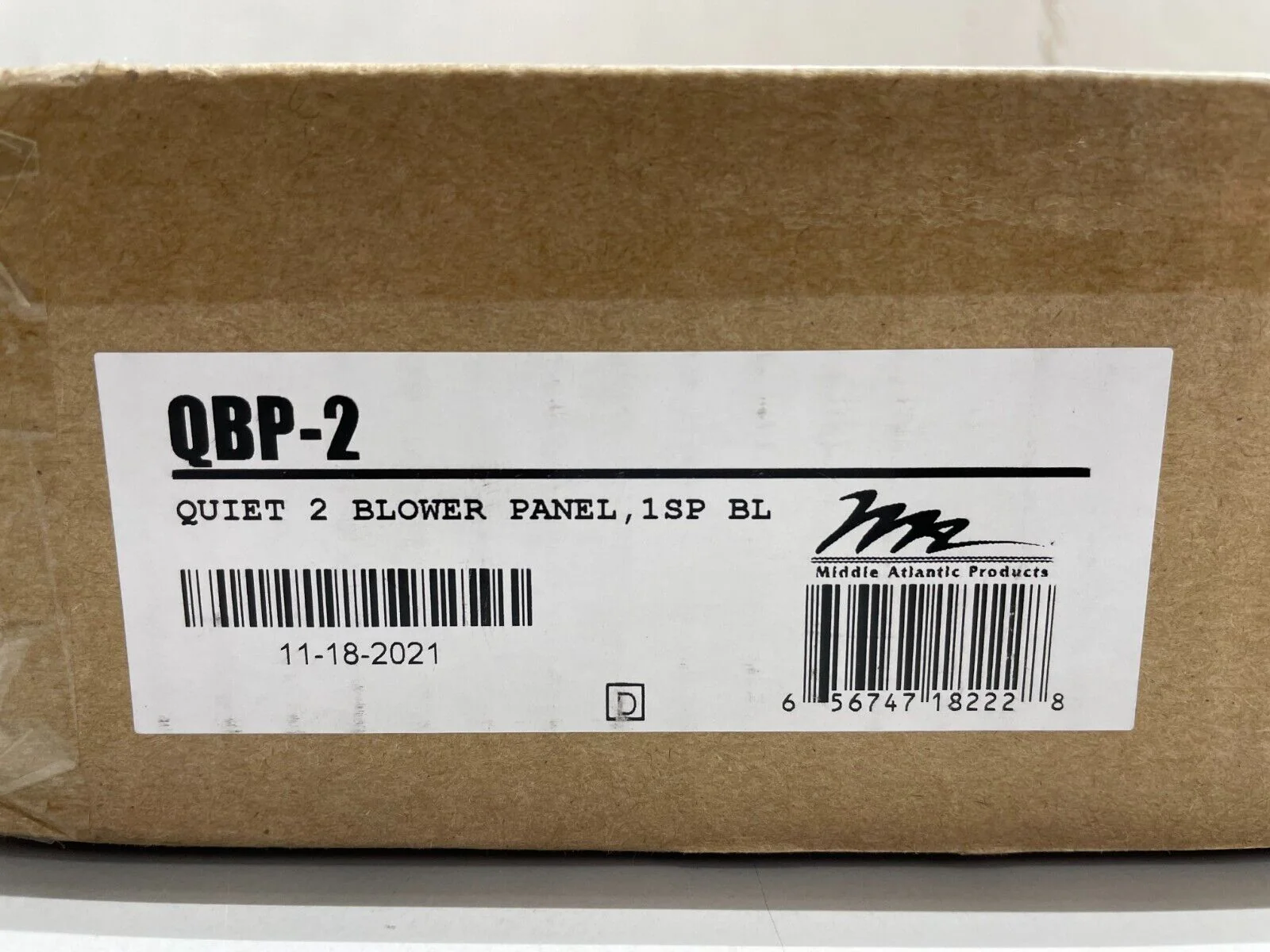 Middle Atlantic QBP-2 Quiet Blower Panel (1 RU, Black Powder Coat) - Image 2