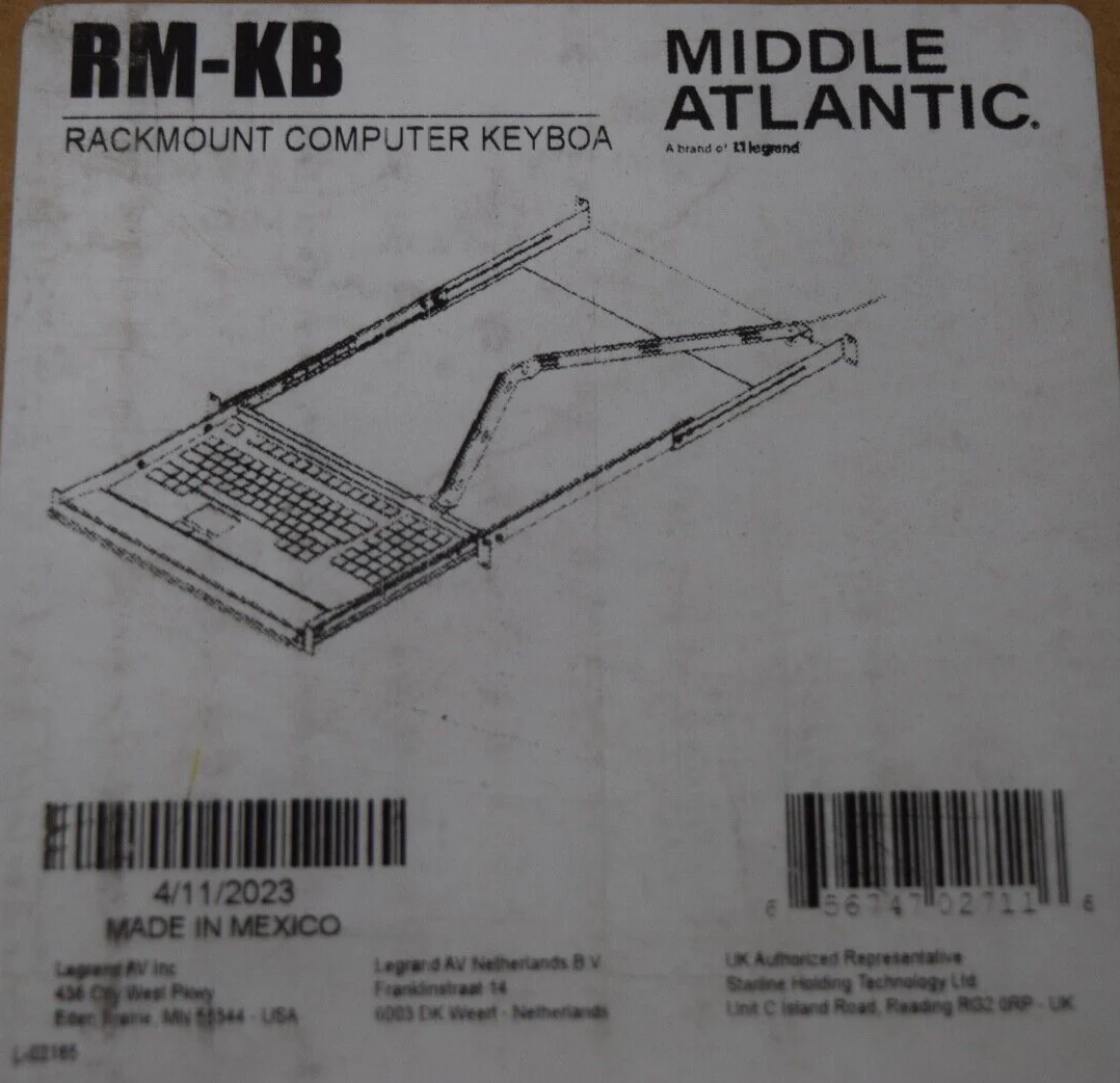 Middle Atlantic RM-KB 1 Space Sliding Shelf / Rackmount Computer Keyboard - Image 2