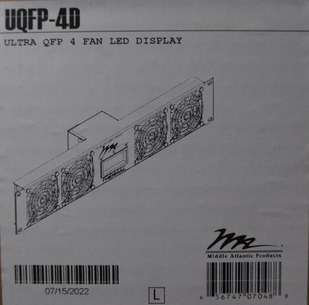 Middle Atlantic UQFP-4D 19" Ultra Quiet Fan Panel 100 CFM 27dB w/ Display - Image 2