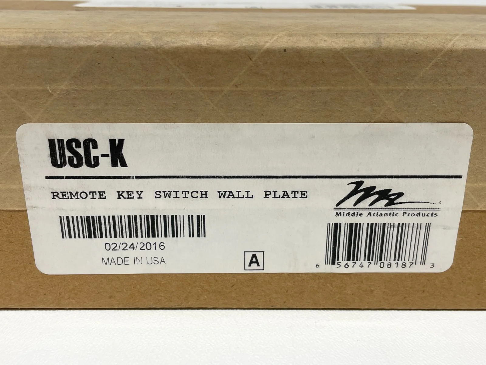 Middle Atlantic USC-K Remote Key Switch Wall Plate - Image 2