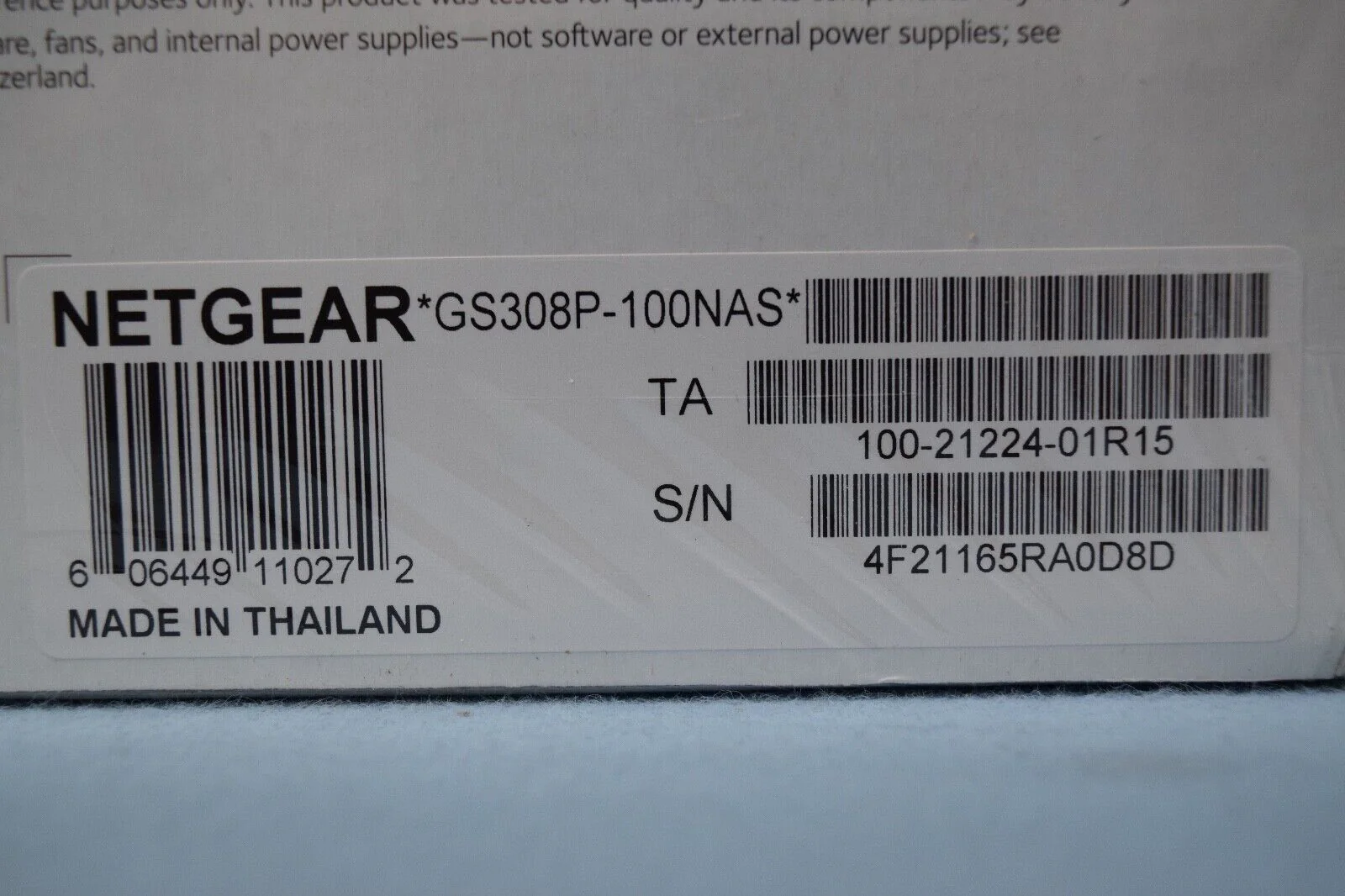 NETGEAR  8-Port Gigabit Ethernet Switch 4-Port POE  P/N GS308P-100NAS - Image 3