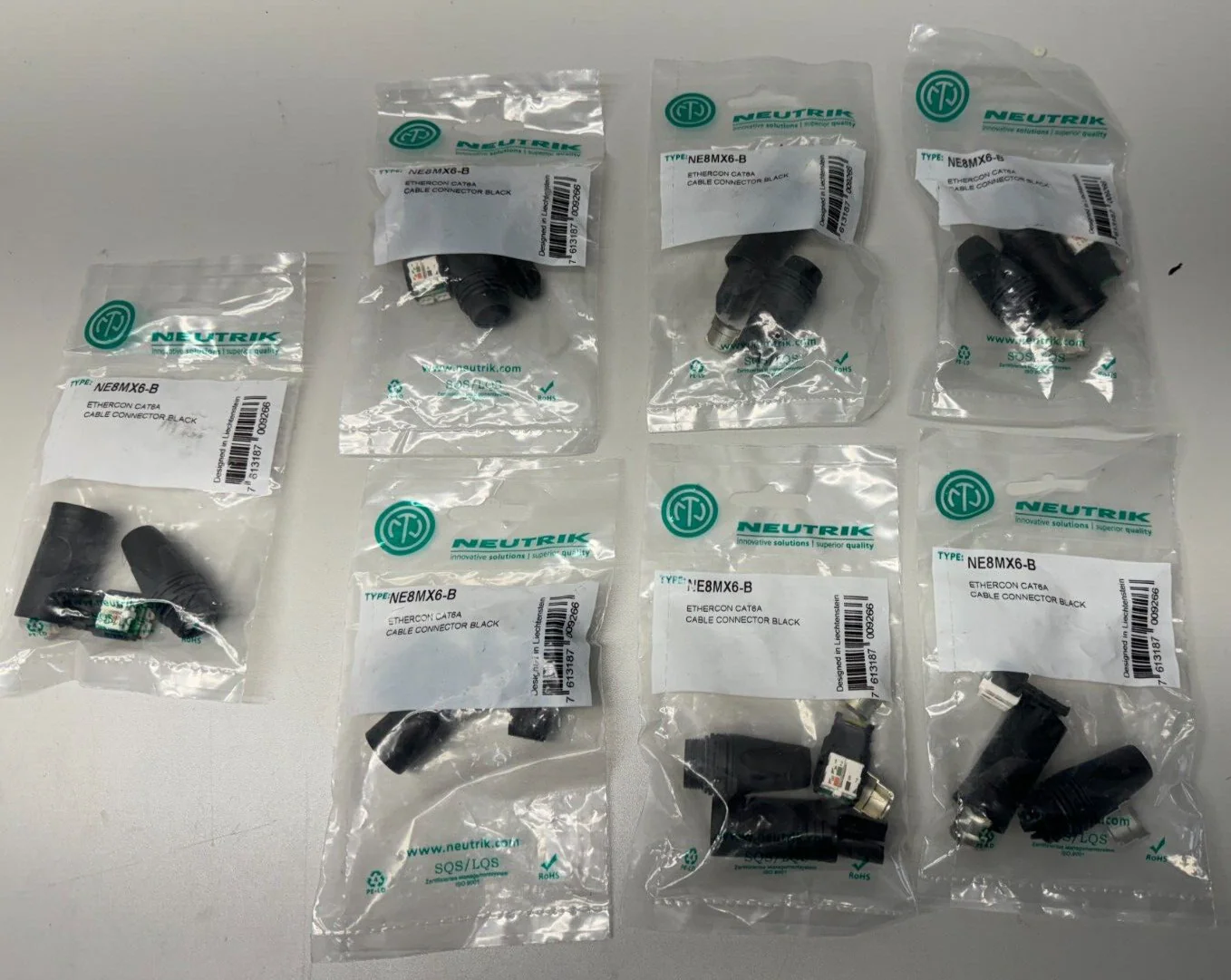 Neutrik NE8MX6-B Ethernet CAT6A Cable Connector Black LOT OF 7 - Image 2
