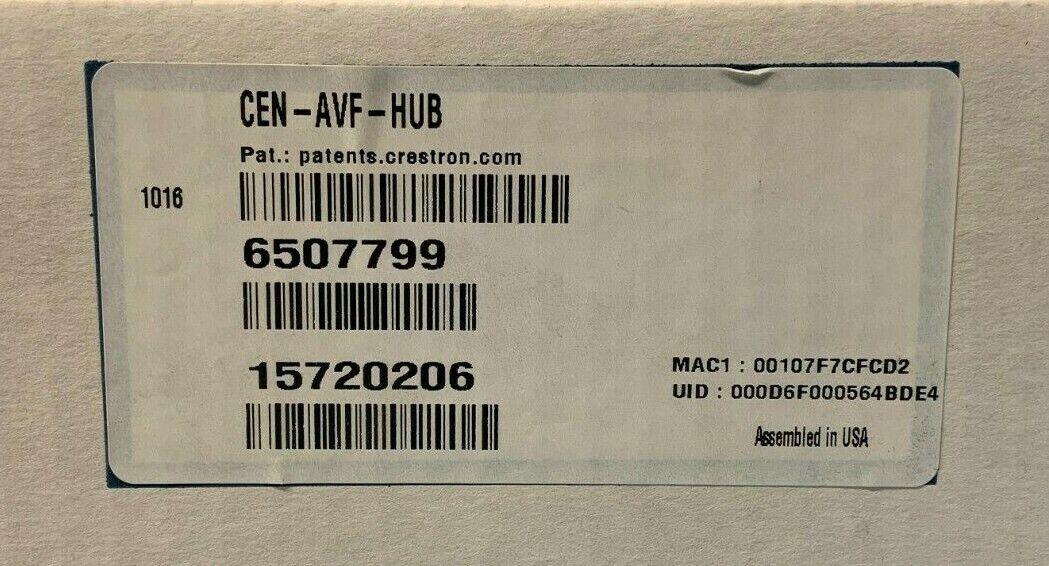 NEW Crestron / 6507799 / CEN-AVF-HUB / AV Framework Hub - Image 2