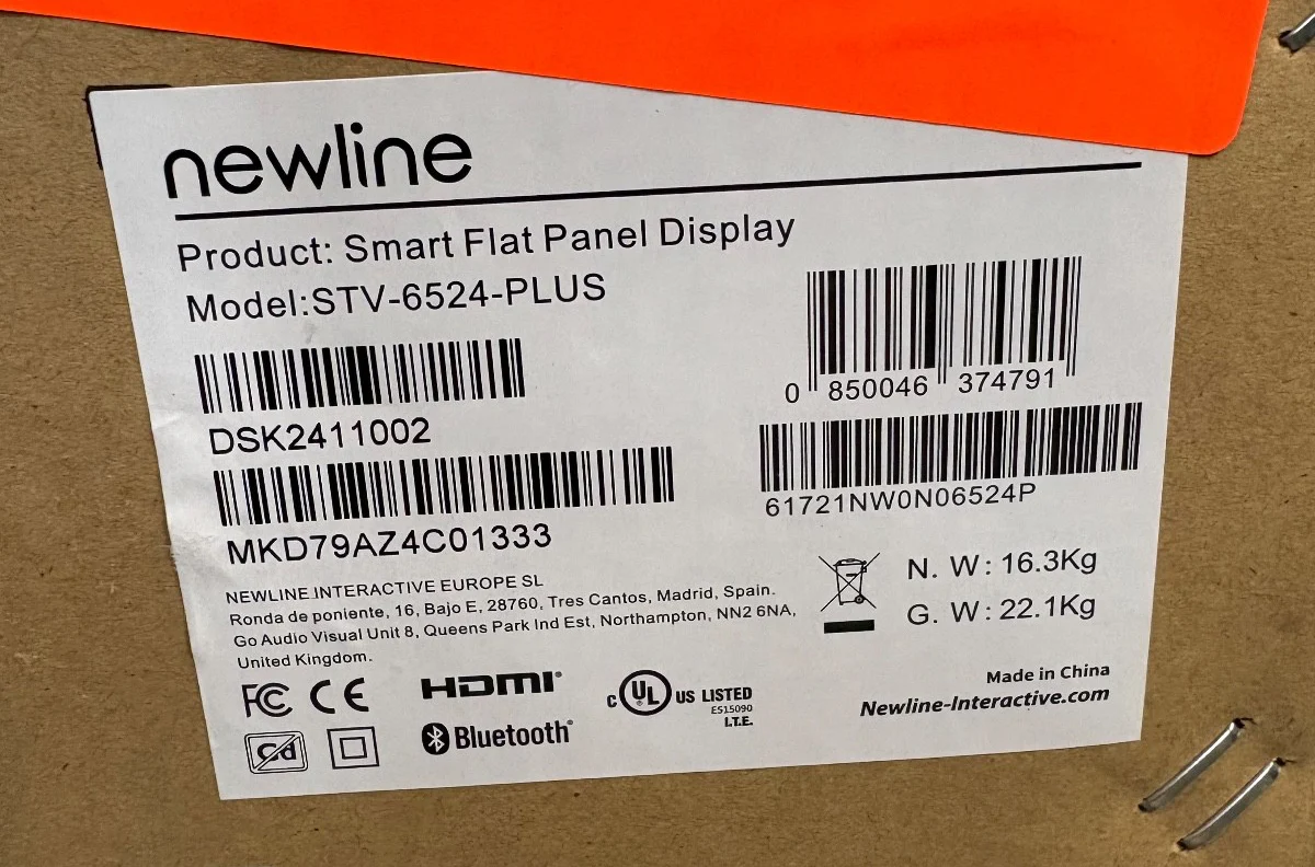 Newline STV-6524-PLUS / UHD 4K Commercial Monitor / Smart Flat Panel Display