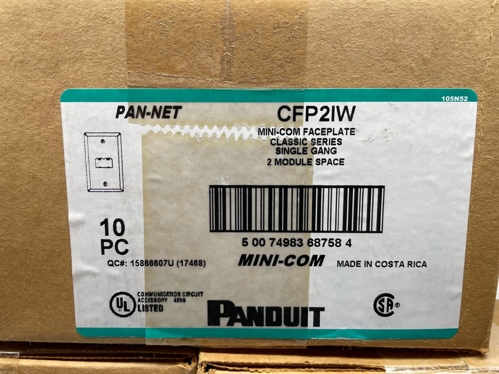 Panduit CFP2IW 2-Port Mini-Com Faceplate, Off-White (5 BOXES OF 10) - Image 2