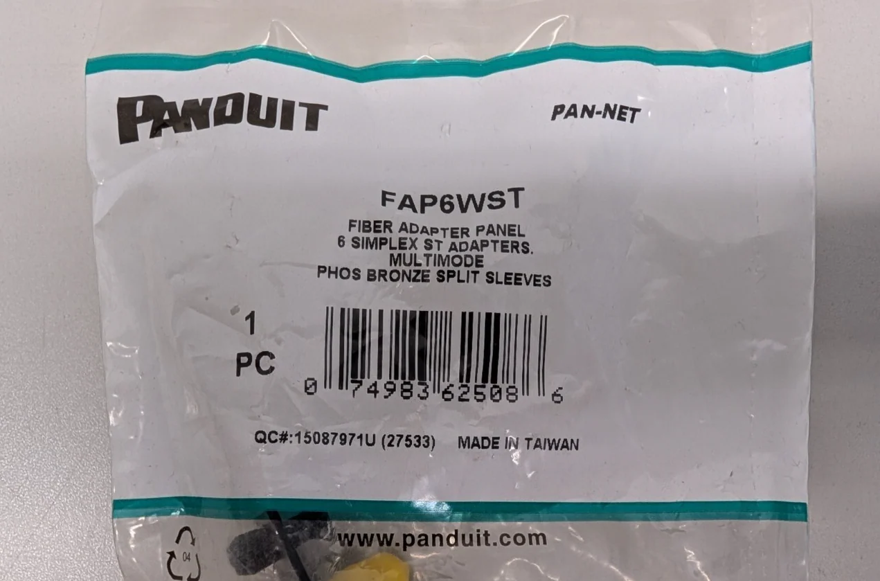 Panduit FAP6WST Fiber Adapter Panel 6 Simplex ST Adapters LOT OF 2 - Image 2