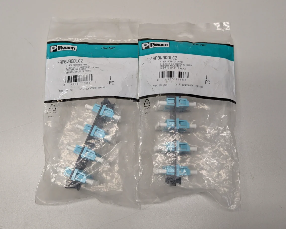 Panduit FAP8WAQDLCZ Fiber Adapter Panel, 8 Duplex LC Adapter LOT OF 2