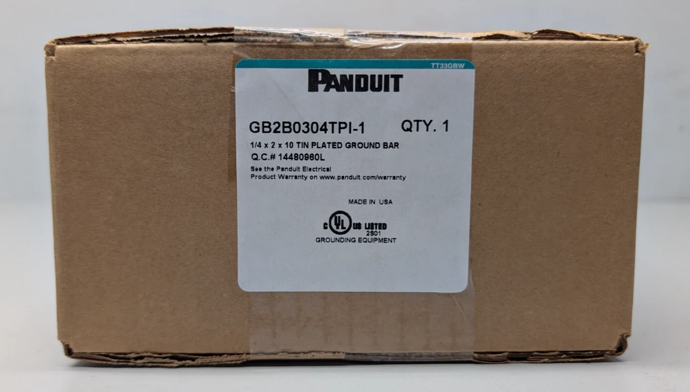 Panduit GB2B0304TPI-1, 1/4 x 2 x 10 Tin Plated Ground Bar - Image 2