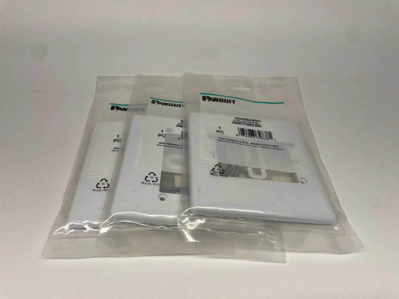Panduit MIWBAWH In-Wall Box Adapter Double Gang to Single Gang Opening LOT OF 3