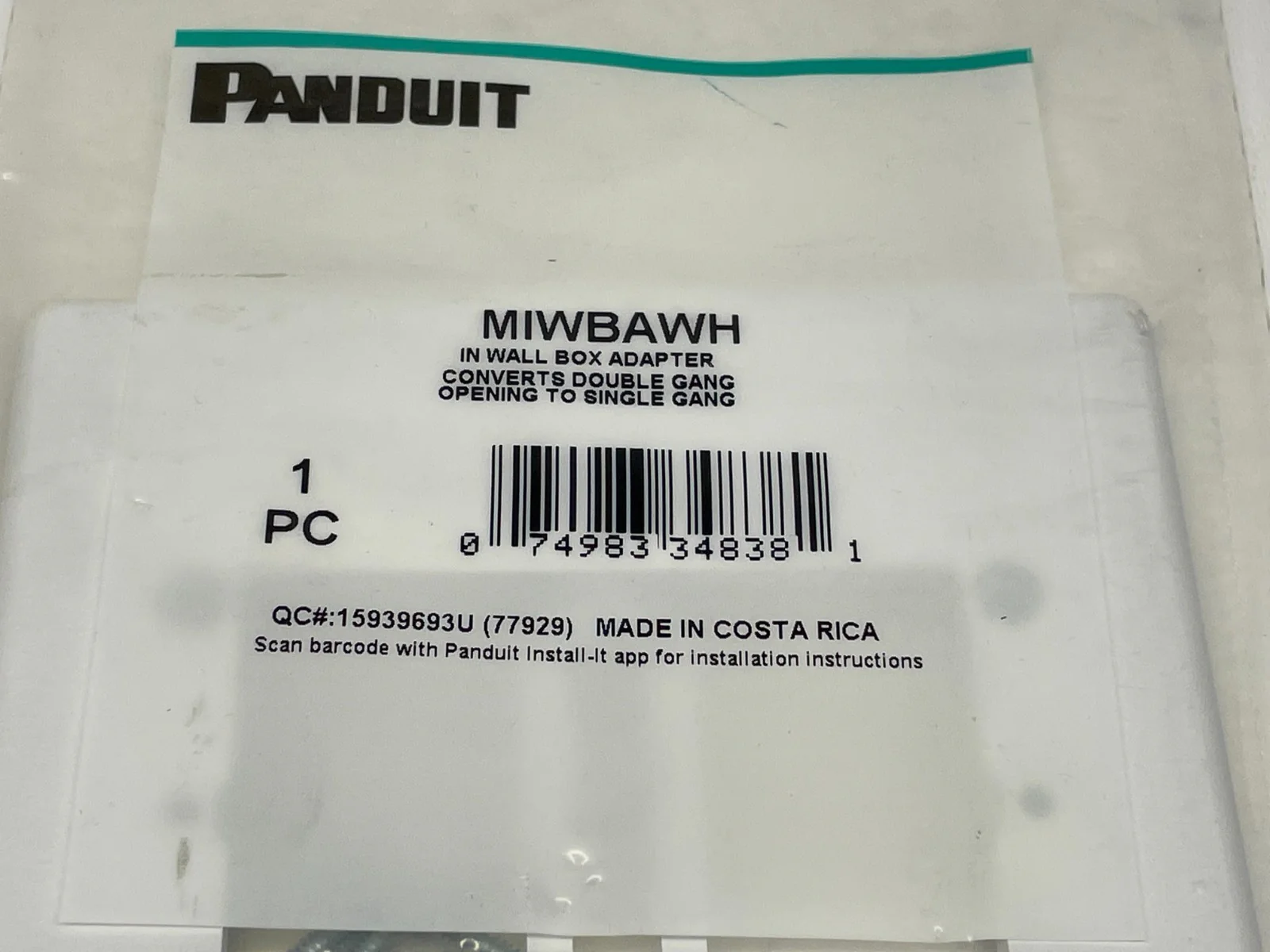 Panduit MIWBAWH In-Wall Box Adapter Double Gang to Single Gang Opening LOT OF 3 - Image 3