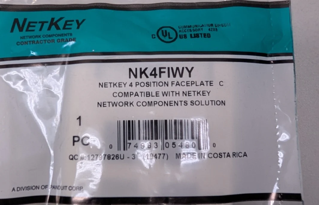 Panduit NK4FIWY NETKEY 4 Position Faceplate LOT OF 15 - Image 2