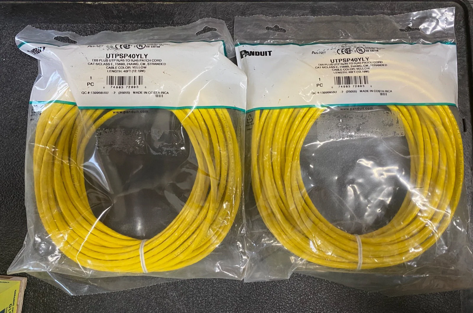 Panduit UTPSP40YLY Cord | 40 FT | LOT OF 2