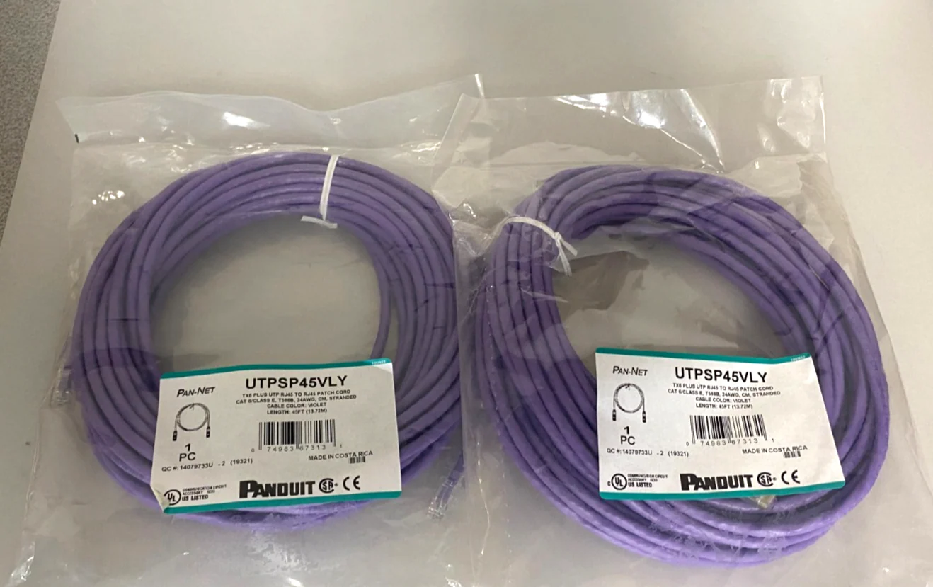 Panduit UTPSP45VLY Cord | 45 FT | LOT OF 2