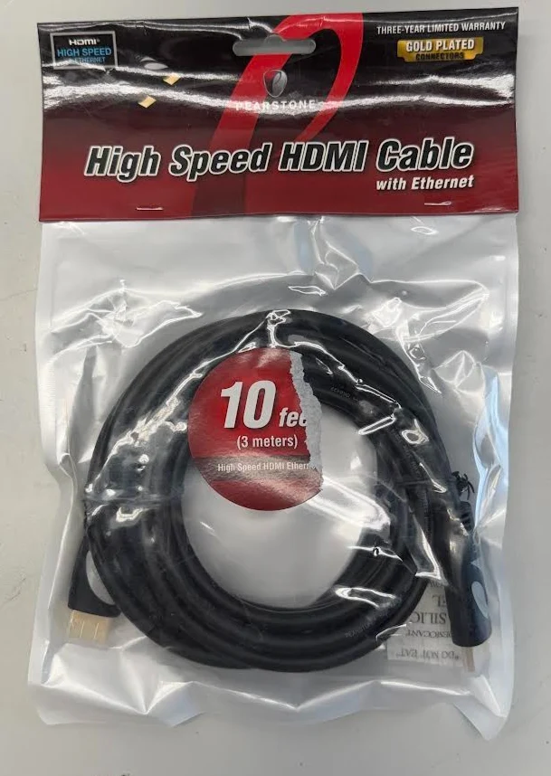 Pearstone HDA-110 High-Speed HDMI Cable with Ethernet (Black, 10') LOT OF 6 - Image 2