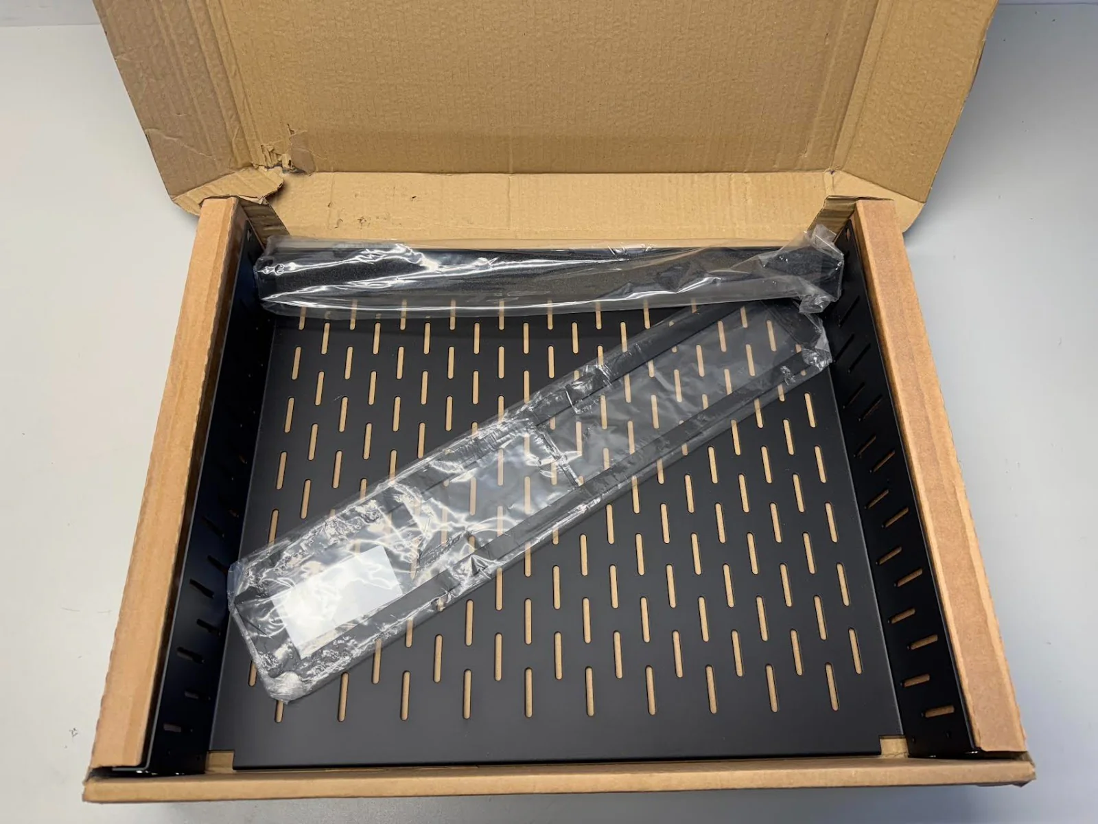 Penn Elcom 2U Rack Shelf & Magnetic Faceplate Cut Out For 2 x Sonos Amp Units - Image 2