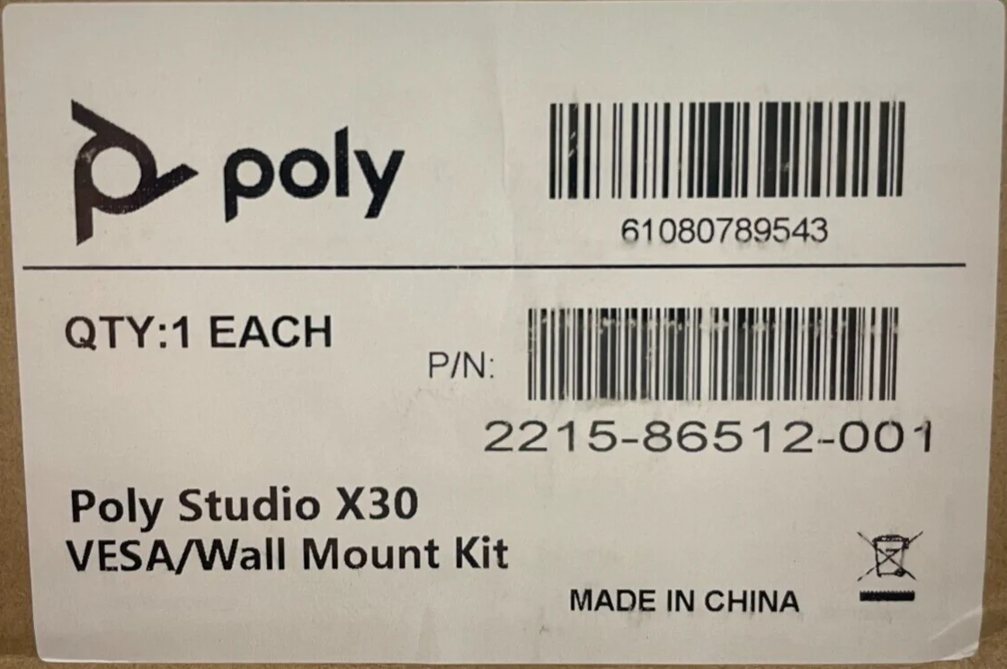 Poly 2215-86512-001 VESA and Wall Mounting Kit for the Poly Studio X30 - Image 3