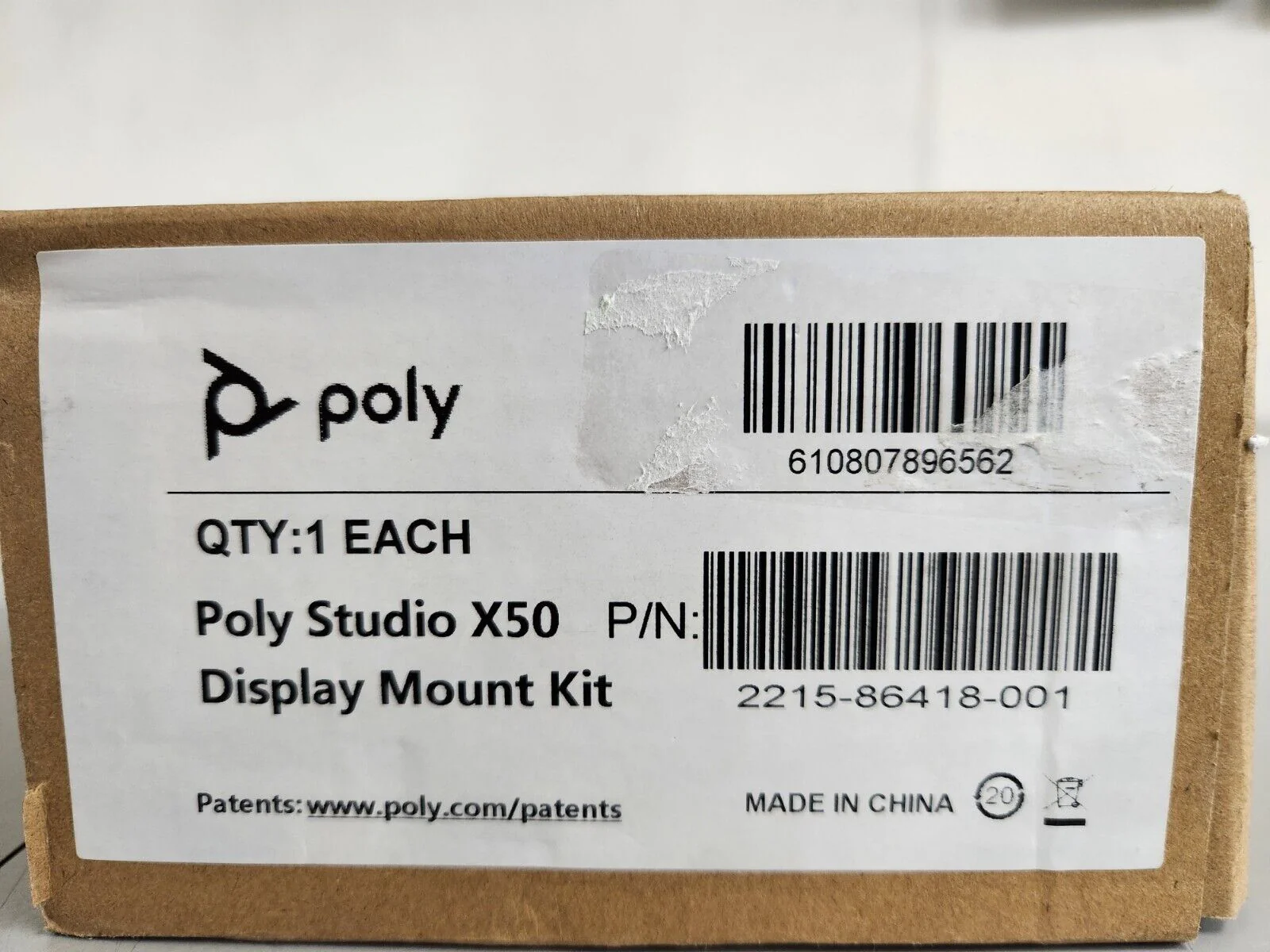 Poly Polycom Studio X50 Display VESA Mounting Kit 2215-86418-001 New